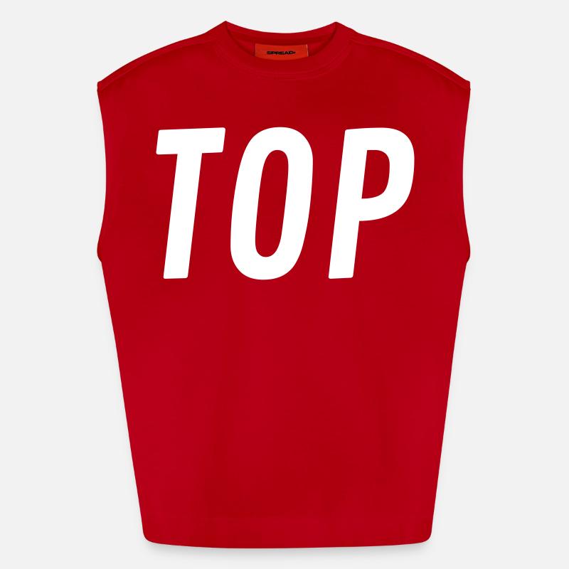 Top oder Bottom - Heavyweight Oversized Organic Tank Top Made in EU - Rot