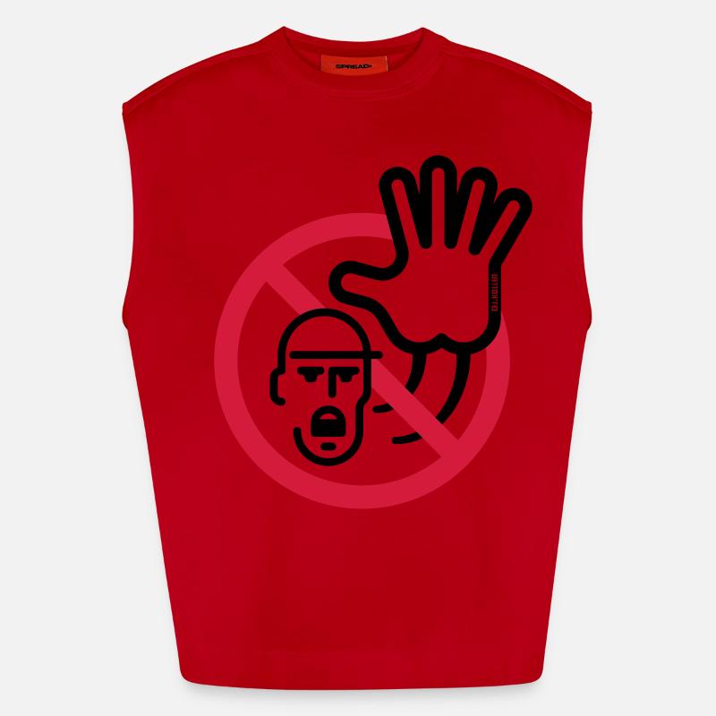 Warning Sign / Caution / Stop (Symbol / 2C) Heavyweight Oversized Organic Tank Top Made in EU