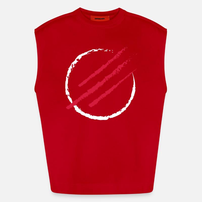 Scratch the Circle - Heavyweight Oversized Organic Tank Top Made in EU - red