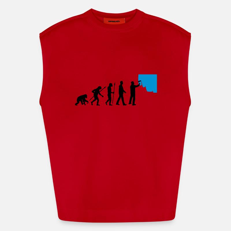 evolution_painters_062012_a_2c - Heavyweight Oversized Organic Tank Top Made in EU - red