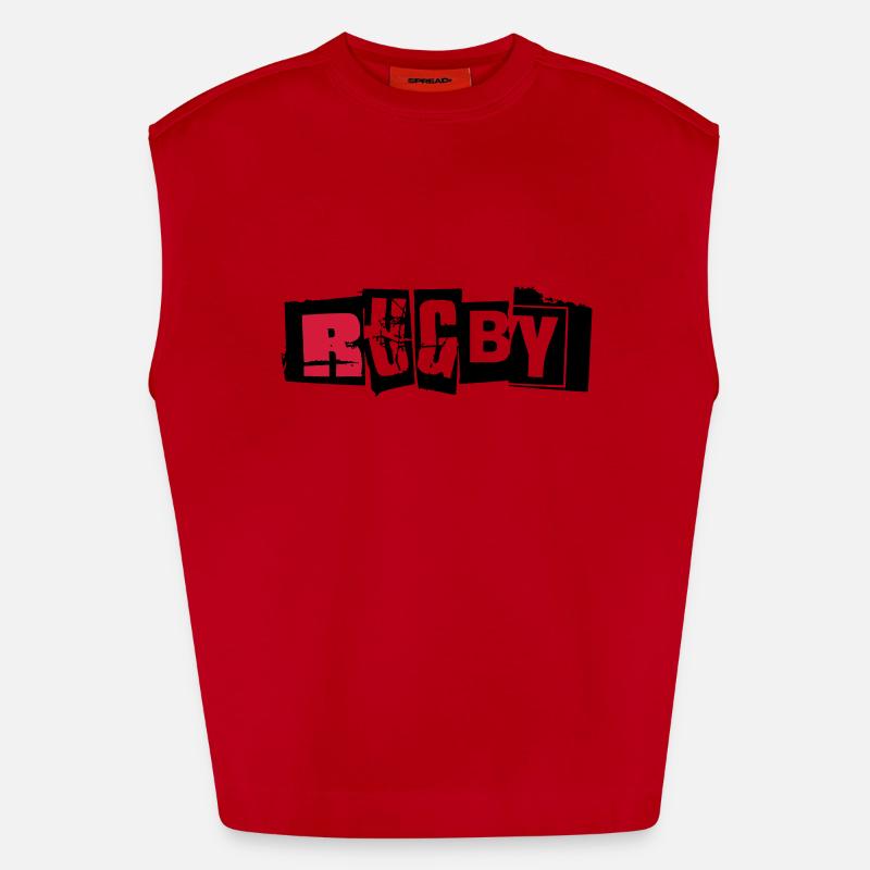 rugby 2 - Heavyweight Oversized Organic Tank Top Made in EU - red
