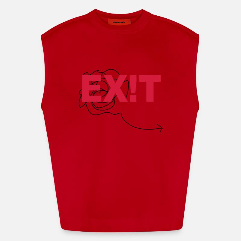 EXIT - Débardeur bio épais oversize fabriqué en UE - rouge