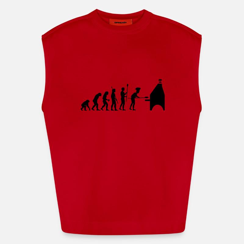 evolution pizza - Heavyweight Oversized Organic Tank Top Made in EU - Rot