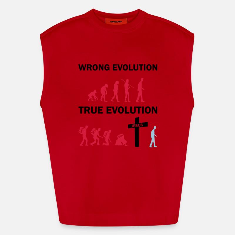 true evolution jesus - Heavyweight Oversized Organic Tank Top Made in EU - red