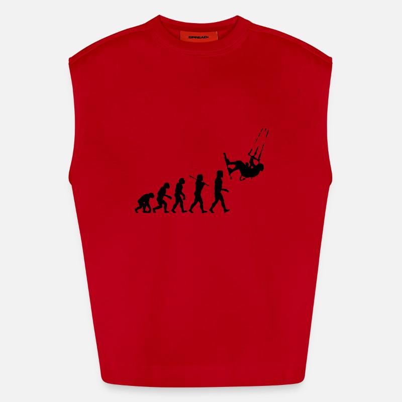 Kitesurf Evolution - Heavyweight Oversized Organic Tank Top Made in EU - Rot