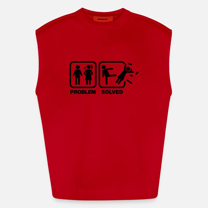 problem solved - Débardeur bio épais oversize fabriqué en UE - rouge