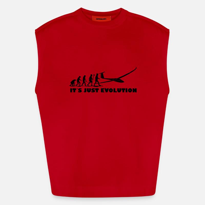 evolution gliding glider pilot - Heavyweight Oversized Organic Tank Top Made in EU - red