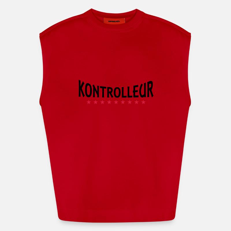 Controller + Dein Text - Heavyweight Oversized Organic Tank Top Made in EU - red