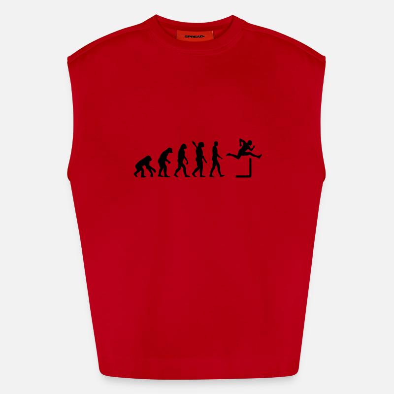 Evolution Hurdles - Heavyweight Oversized Organic Tank Top Made in EU - red