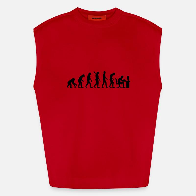 Evolution computer - Heavyweight Oversized Organic Tank Top Made in EU - red