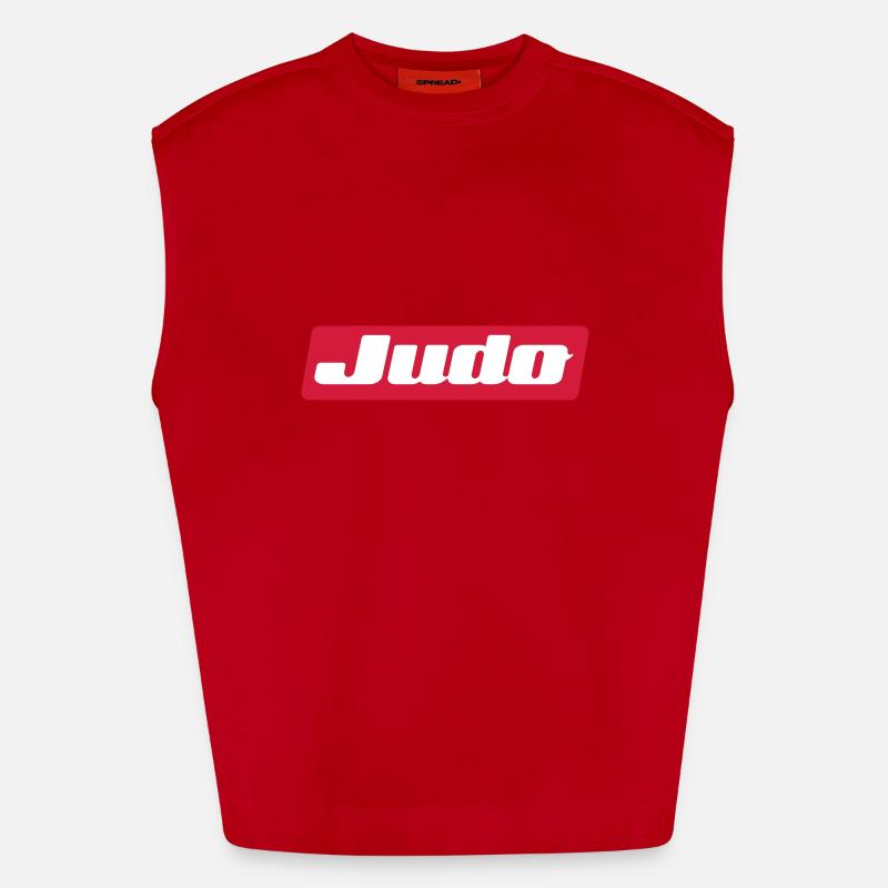judo - Heavyweight Oversized Organic Tank Top Made in EU - red