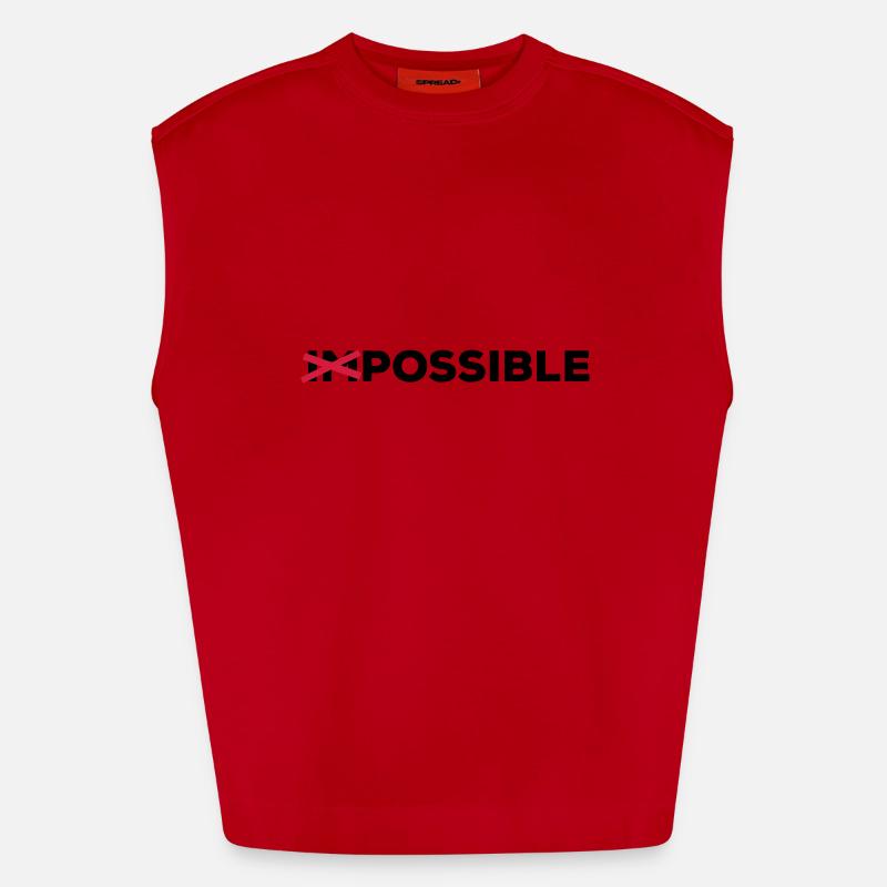 Possible possible feasible solution - Heavyweight Oversized Organic Tank Top Made in EU - red