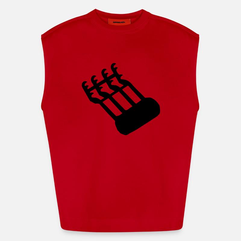 claws - Heavyweight Oversized Organic Tank Top Made in EU - red