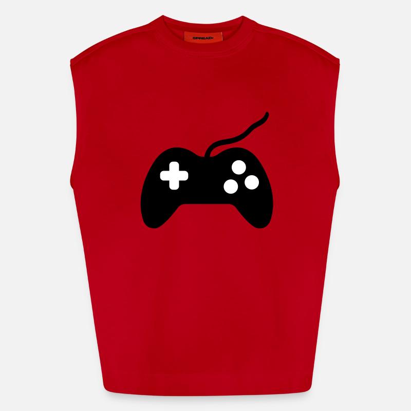 controller symbol - Heavyweight Oversized Organic Tank Top Made in EU - Rot