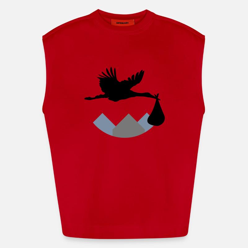 Stork & Baby (Vector) Heavyweight Oversized Organic Tank Top Made in EU