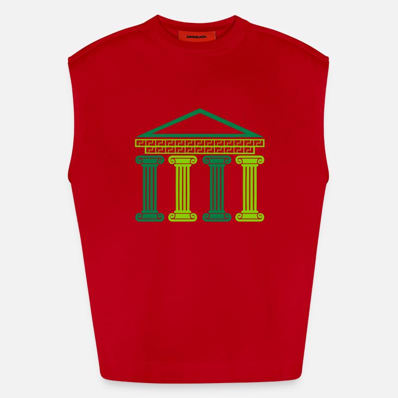 Antico edificio greco Canotta ecologica oversize Heavyweight Made in UE