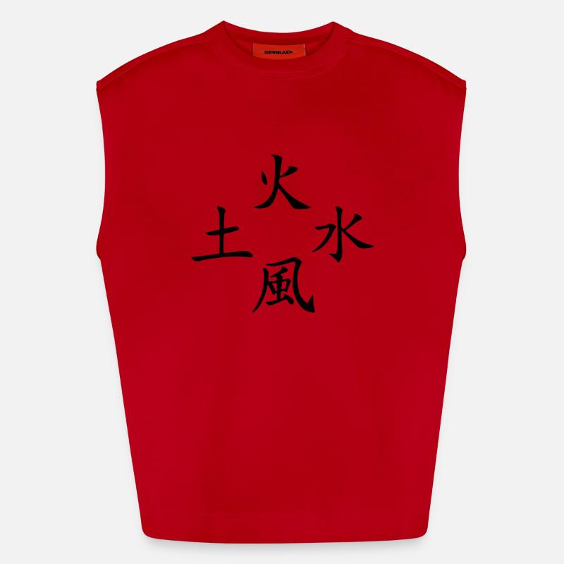 4 elements2 - Heavyweight Oversized Organic Tank Top Made in EU - red