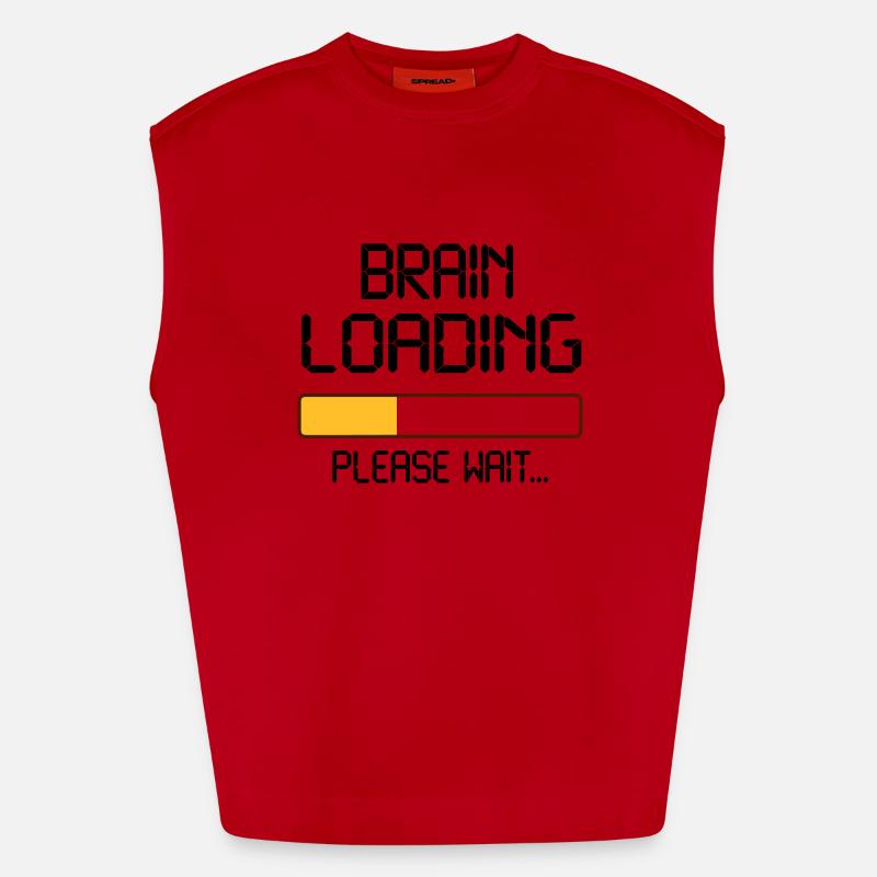 brain loading - Heavyweight Oversized Organic Tank Top Made in EU - Rot