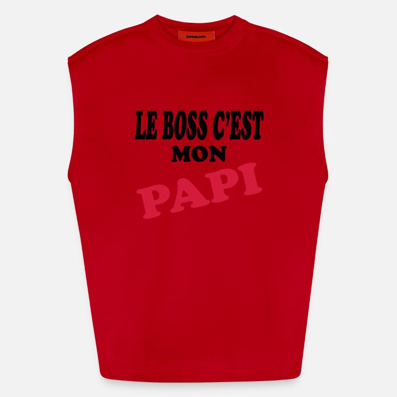 Papi - Débardeur bio épais oversize fabriqué en UE - rouge
