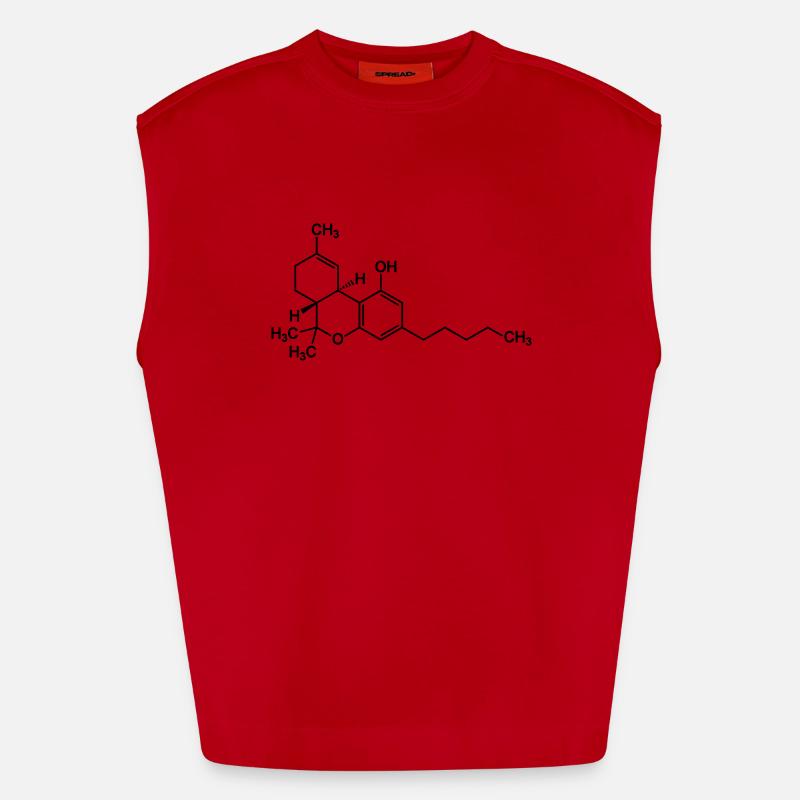 THC tetrahydrocannabinol molecule Heavyweight Oversized Organic Tank Top Made in EU