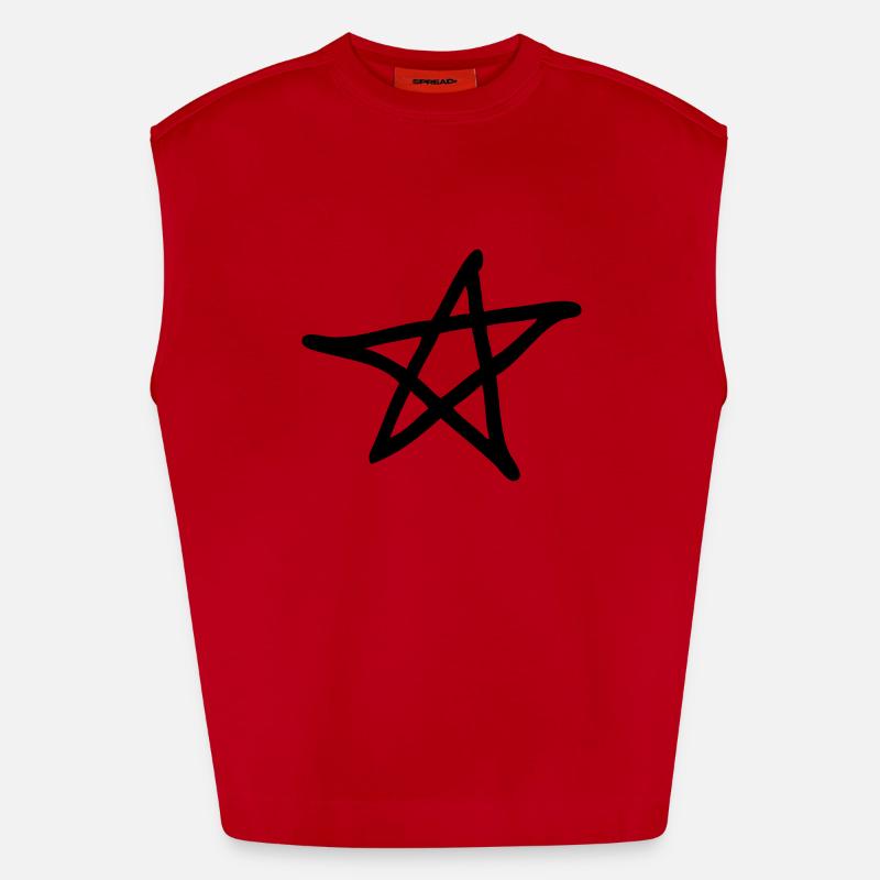 Pentacle - Devil - 666 - Star Heavyweight Oversized Organic Tank Top Made in EU