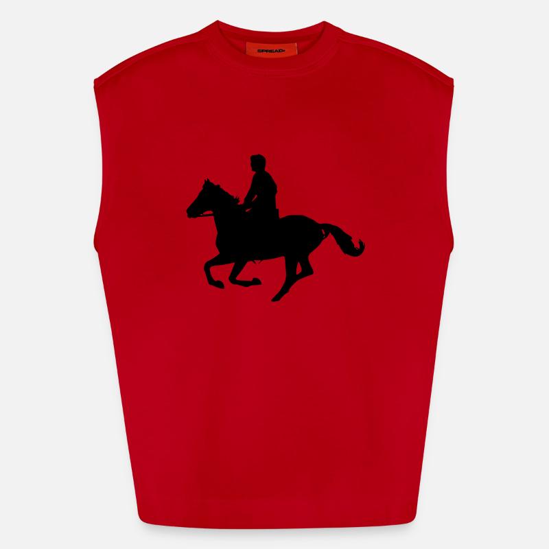 galloping horse Heavyweight Oversized Organic Tank Top Made in EU
