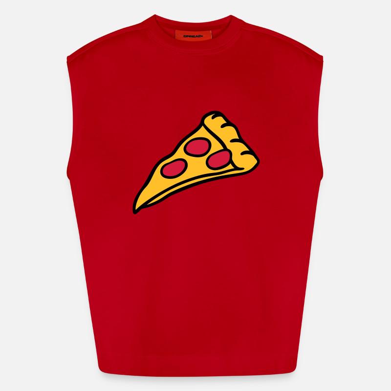 conception Pizza salami fromage Débardeur bio épais oversize fabriqué en UE