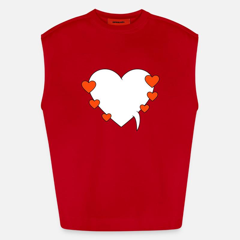 Speech bubble with hearts Heavyweight Oversized Organic Tank Top Made in EU