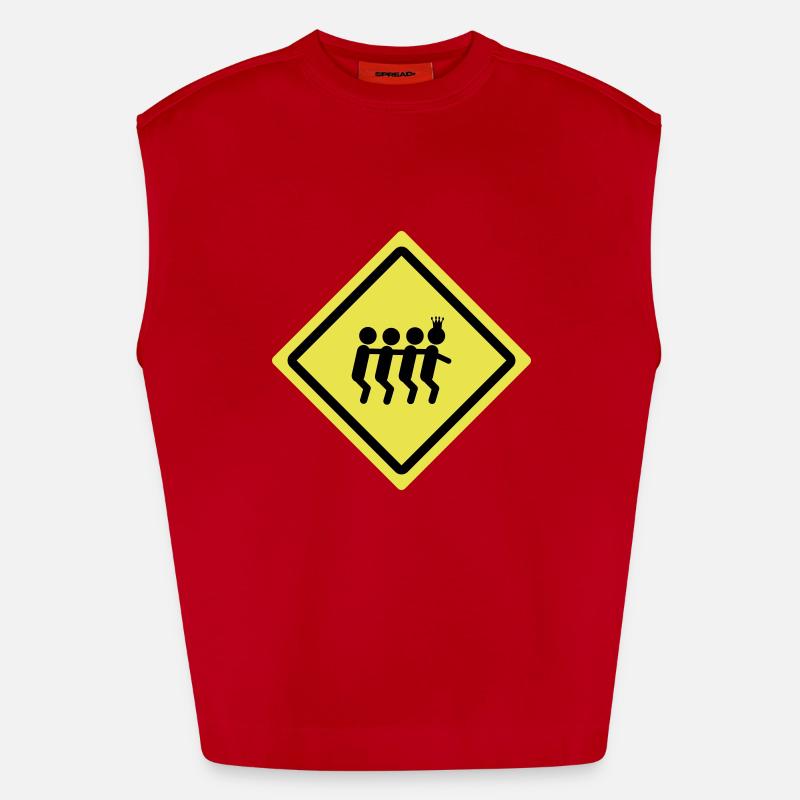 party train roadsign Heavyweight Oversized Organic Tank Top Made in EU