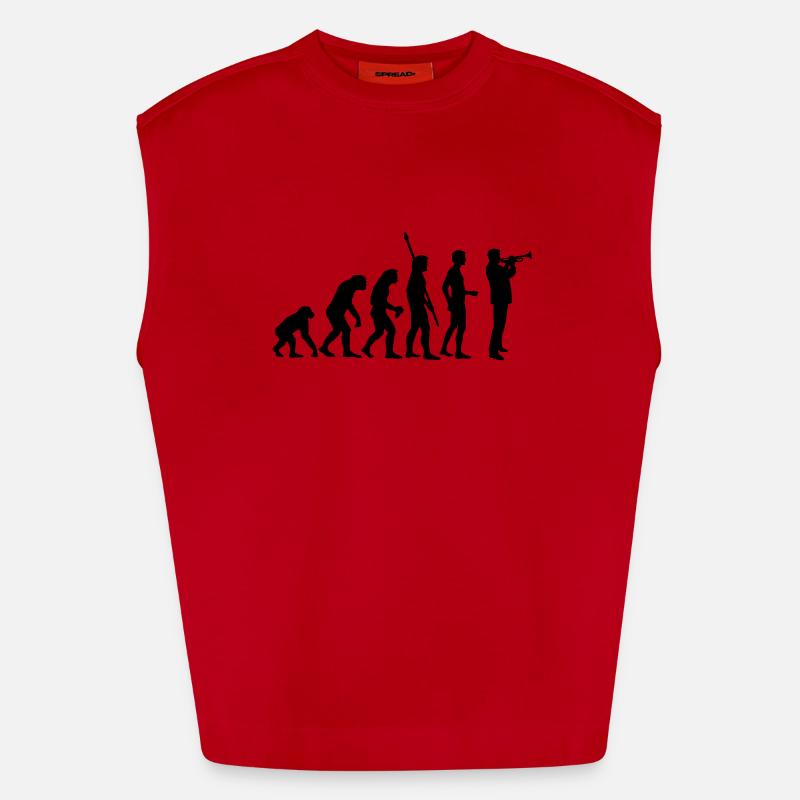 evolution_trompeter - Débardeur bio épais oversize fabriqué en UE - rouge