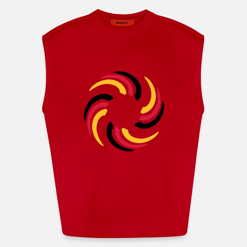 Black Red Gold Circle Germany flag Heavyweight Oversized Organic Tank Top Made in EU