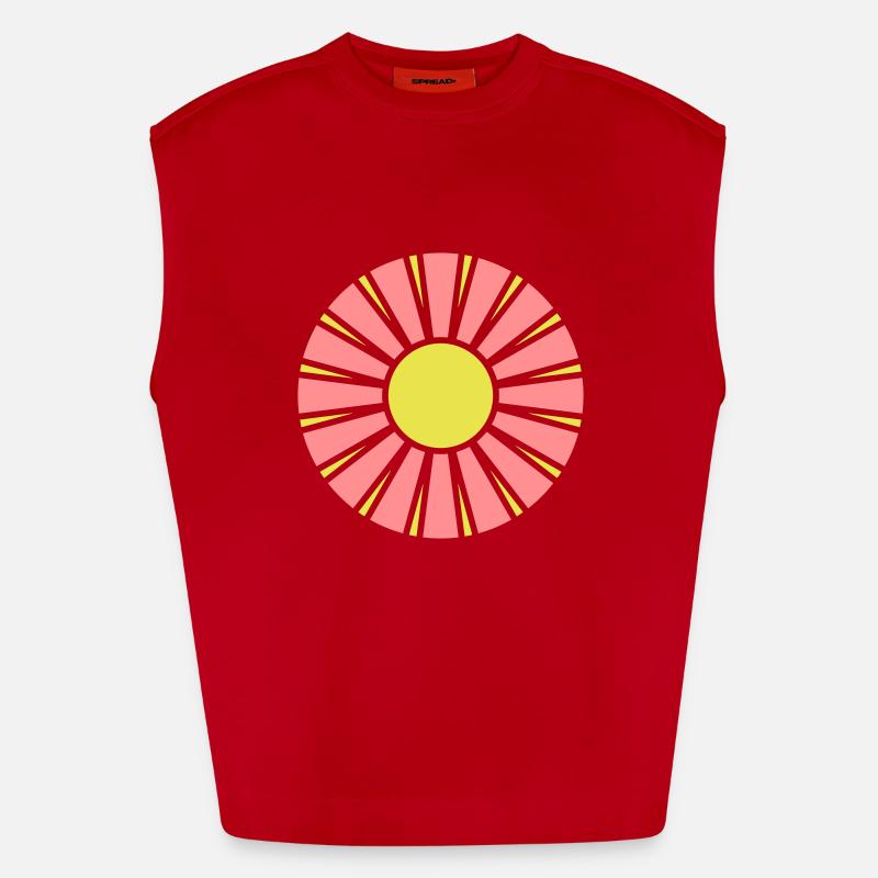 Bright Sun Rays Summer Glow Light Warmth Heavyweight Oversized Organic Tank Top Made in EU