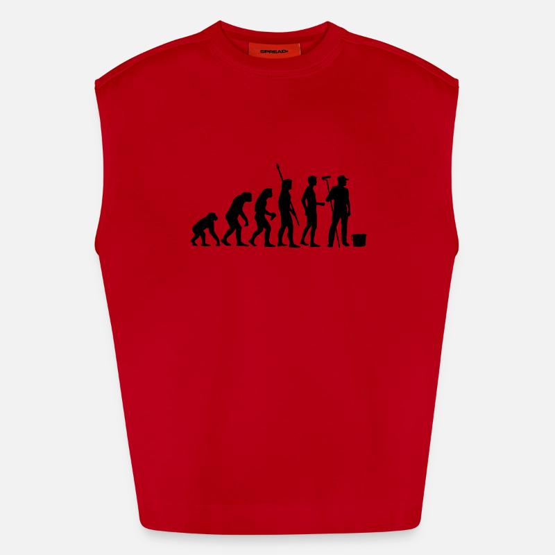 evolution_maler_b - Heavyweight Oversized Organic Tank Top Made in EU - Rot