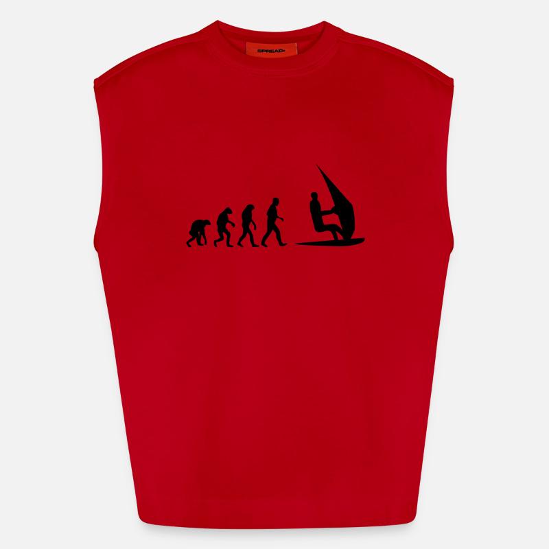 windsurf evolution - Heavyweight Oversized Organic Tank Top Made in EU - Rot