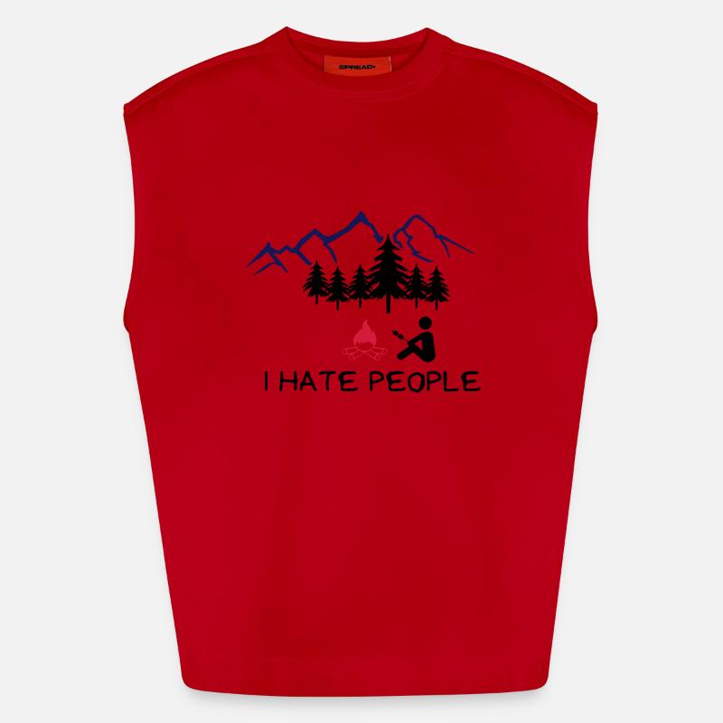 i hate people 002 Heavyweight Oversized Organic Tank Top Made in EU