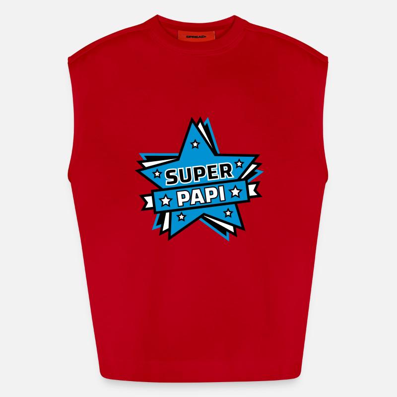 super papi - Débardeur bio épais oversize fabriqué en UE - rouge