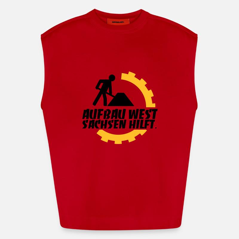 Construction Ouest - Saxe aide. Débardeur bio épais oversize fabriqué en UE