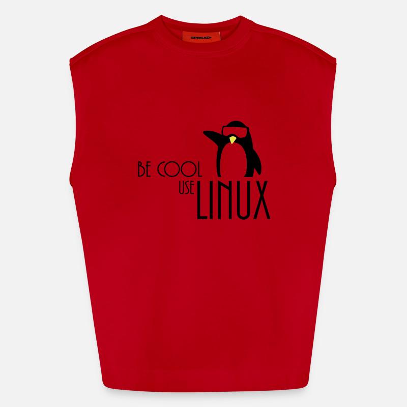 be cool use linux - Heavyweight Oversized Organic Tank Top Made in EU - red