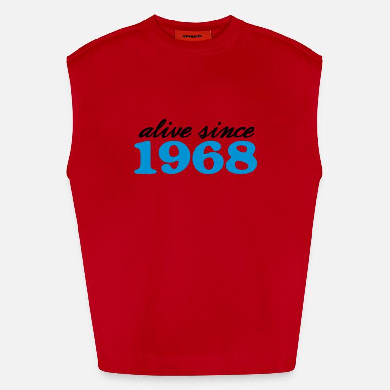 alive since 1968 - Heavyweight Oversized Organic Tank Top Made in EU - red