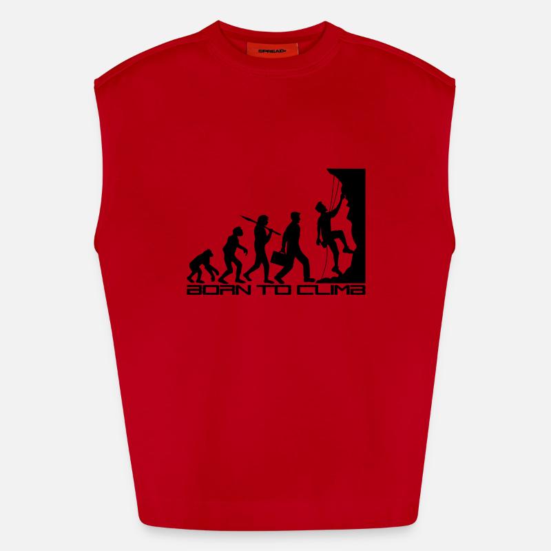 né pour gravir l'évolution évolution née raide Débardeur bio épais oversize fabriqué en UE