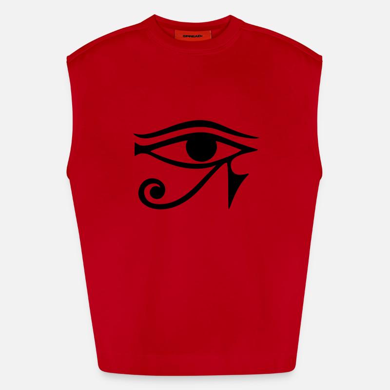 OEIL d'Horus / Re, inverse oeil de lune de Thot / Débardeur bio épais oversize fabriqué en UE