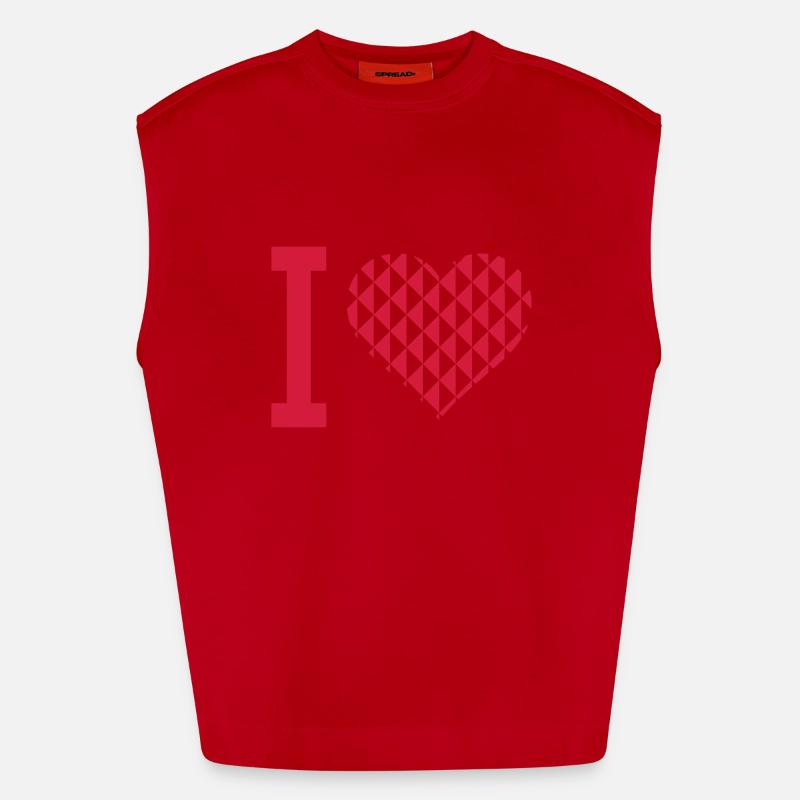 i heart - Heavyweight Oversized Organic Tank Top Made in EU - red