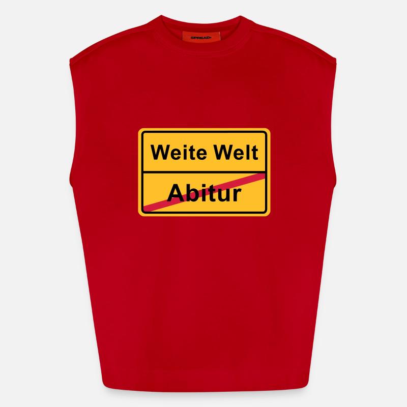 Fin Ortsschild - école secondaire Débardeur bio épais oversize fabriqué en UE