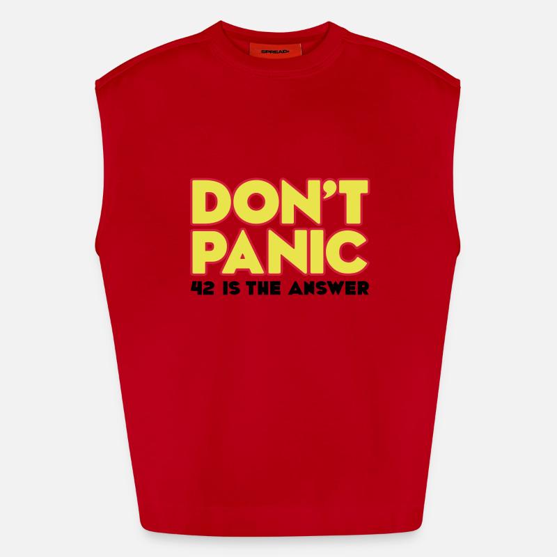 Do not panic - do not panic - 42 is the answer Heavyweight Oversized Organic Tank Top Made in EU