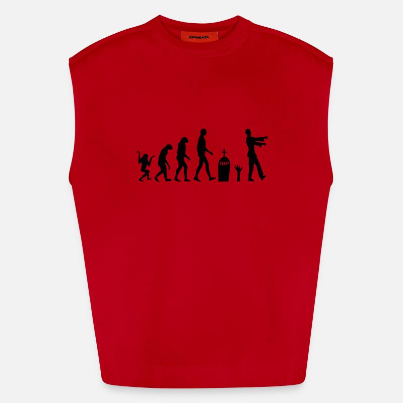 Zombie Evolution 2 - Heavyweight Oversized Organic Tank Top Made in EU - Rot
