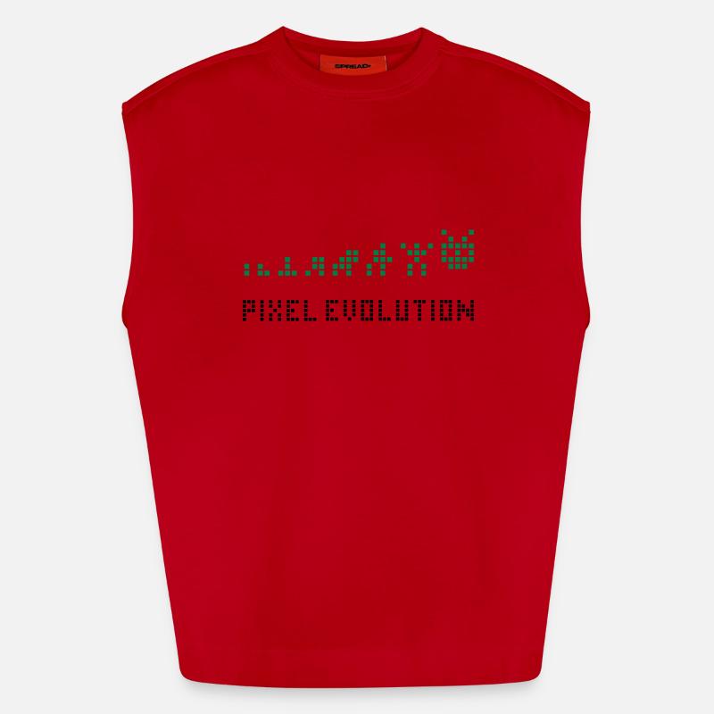 Pixel Evolution - Débardeur bio épais oversize fabriqué en UE - rouge