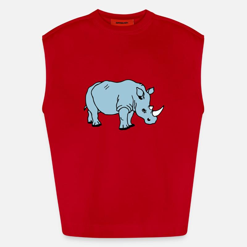 rhinoceros - Heavyweight Oversized Organic Tank Top Made in EU - red