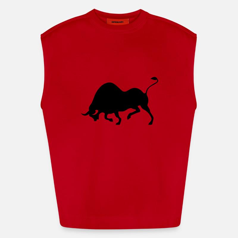 bull - Heavyweight Oversized Organic Tank Top Made in EU - red