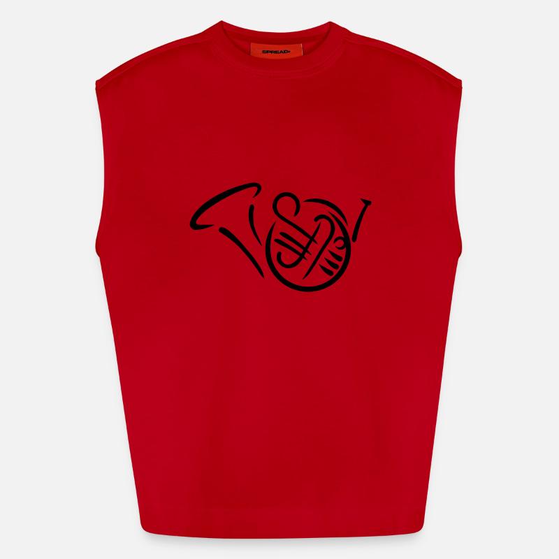 French horn - Heavyweight Oversized Organic Tank Top Made in EU - red