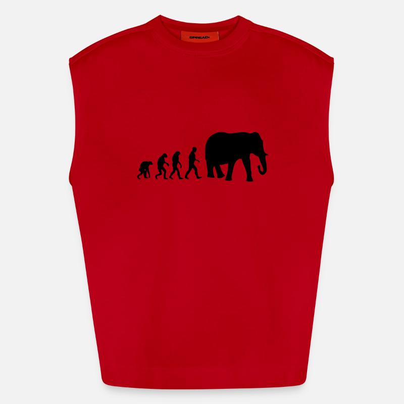 elefant evolution - Heavyweight Oversized Organic Tank Top Made in EU - red